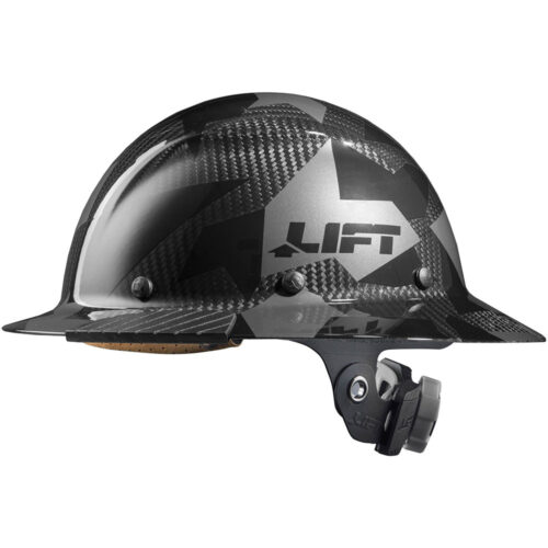 NEW LIFT Safety HDF-15KG DAX Black Full Brim Hard Hat w/ Ratchet Suspension 
