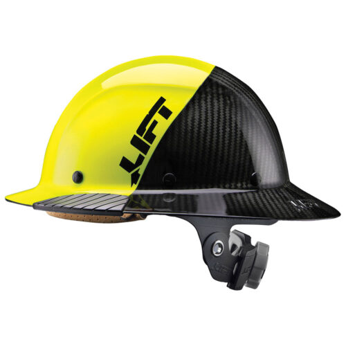 LIFT Safety DAX Fifty 50 Carbon Fiber Full Brim Hard Hat (HDF50C-19HC) - Yellow/Black