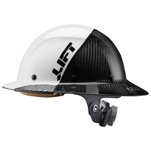 LIFT Safety DAX Fifty 50 Carbon Fiber Full Brim Hard Hat (HDF50C-19WC) - White/Black