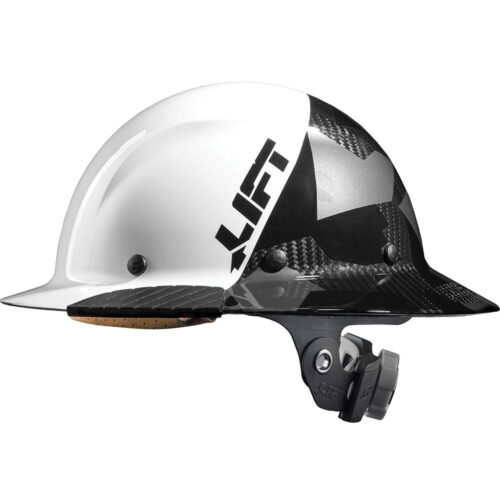 LIFT Safety DAX Carbon Fiber Camo Full Brim Hard Hat (HDF50C-20CK) - Black (Camo)/White